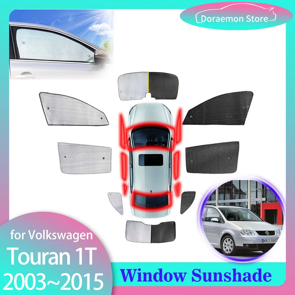 

Солнцезащитные козырьки для Volkswagen VW Touran MK1 1 1T 2003 ~ 2015 2004 2005 2006 2007 2008 2009 2010 2011 2012 2013 2014, передние ветрозащитные занавески, автомобильные аксессуары, боковые окна, козырек, коврик