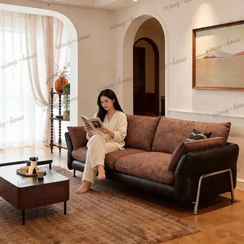 Quality Aesthetic Living Room Sofas Recliner Black Mid Century Oversized Couch Hotel Bedroom Lounge