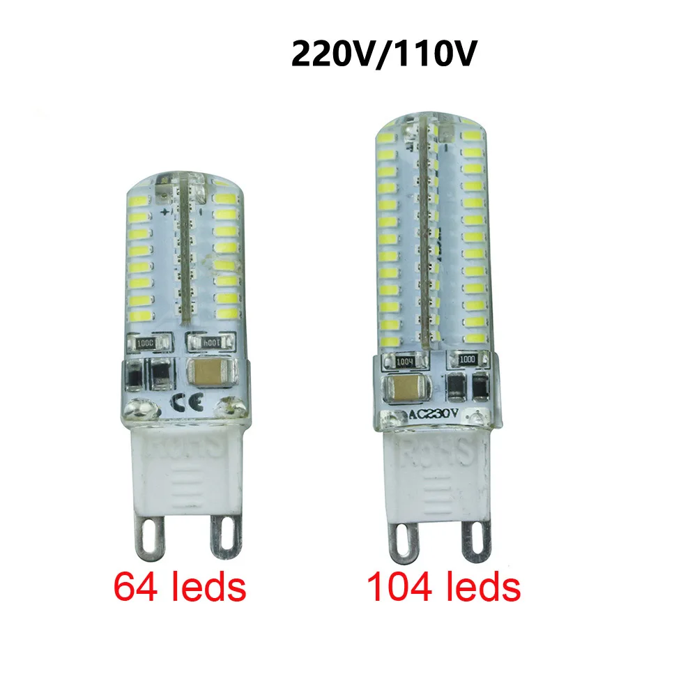 10pcs 110v 220v G9 LED Corn Lamp 3W 5W 3000k 4000k 6000k Mini Silicone Lamp Chandelier Pendant Droplight Replace 30w 50w Halogen