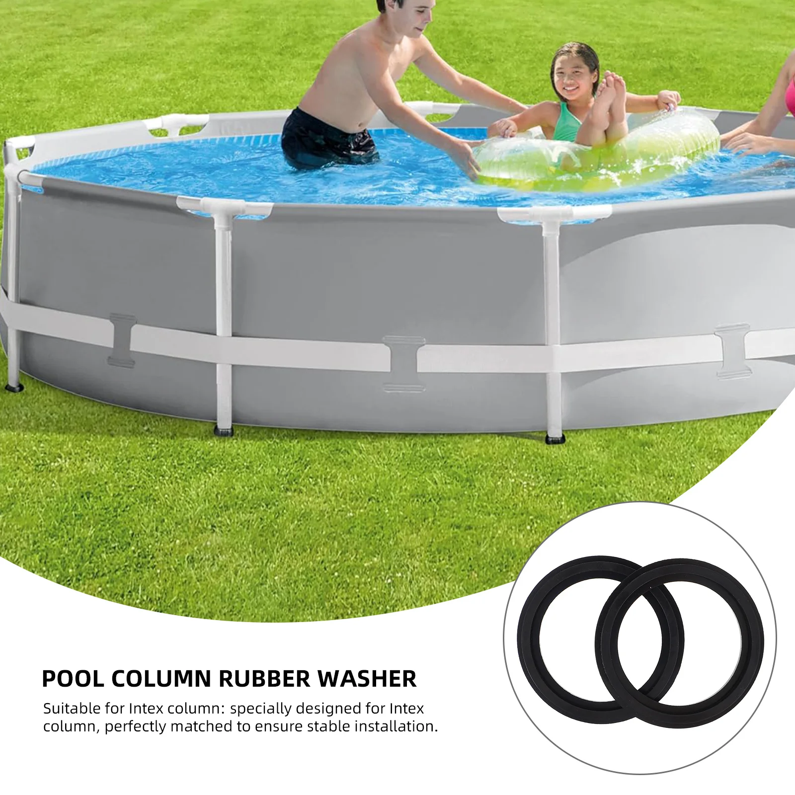 2 szt. Gumowe uszczelki do słupków basenowych, zamiennik, antypoślizgowe podkładki uszczelniające do akcesoriów do pomp basenowych, akcesoria do podkładek