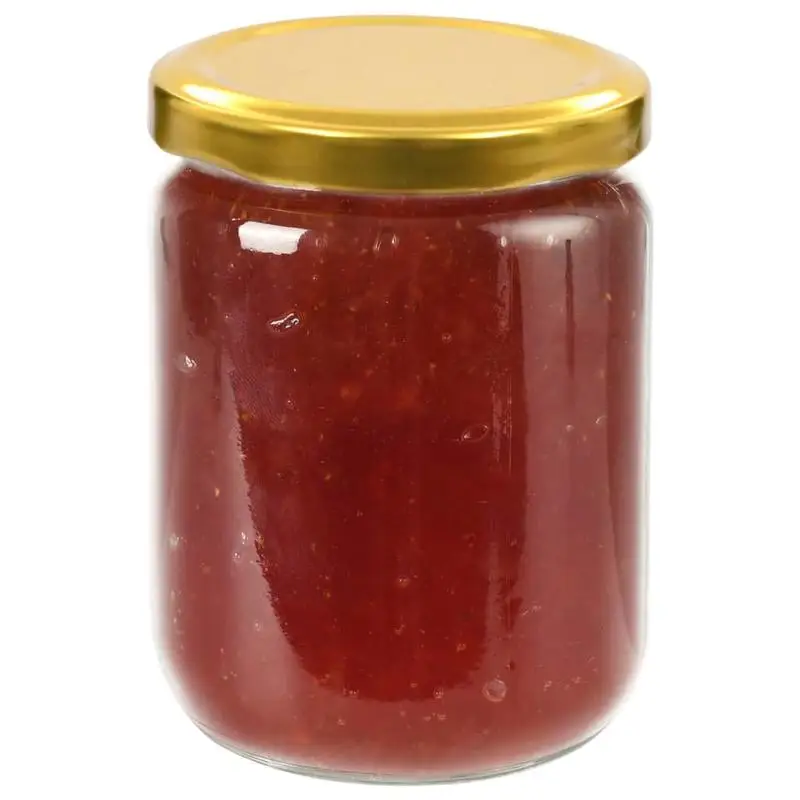 Lot de 48 pots à confiture en verre transparent 230 ml Ø6,5x9 cm avec couvercle doré étanche à large ouverture, pour conserver confitures, cornichons, sauces, visibilité claire du contenu, préservation de la fraîcheur longue durée pour la cuisine artisanale