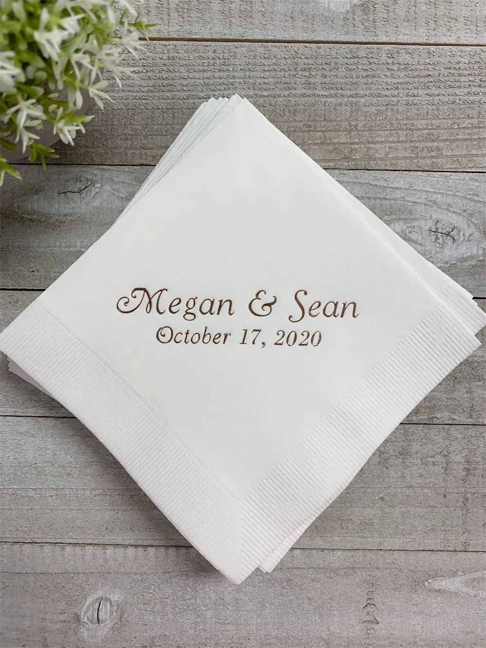 

50PCS 50 Personalized Napkins Personalized Napkins Wedding Personalized Cocktail Beverage Paper Anniversary Party Monogram Custo