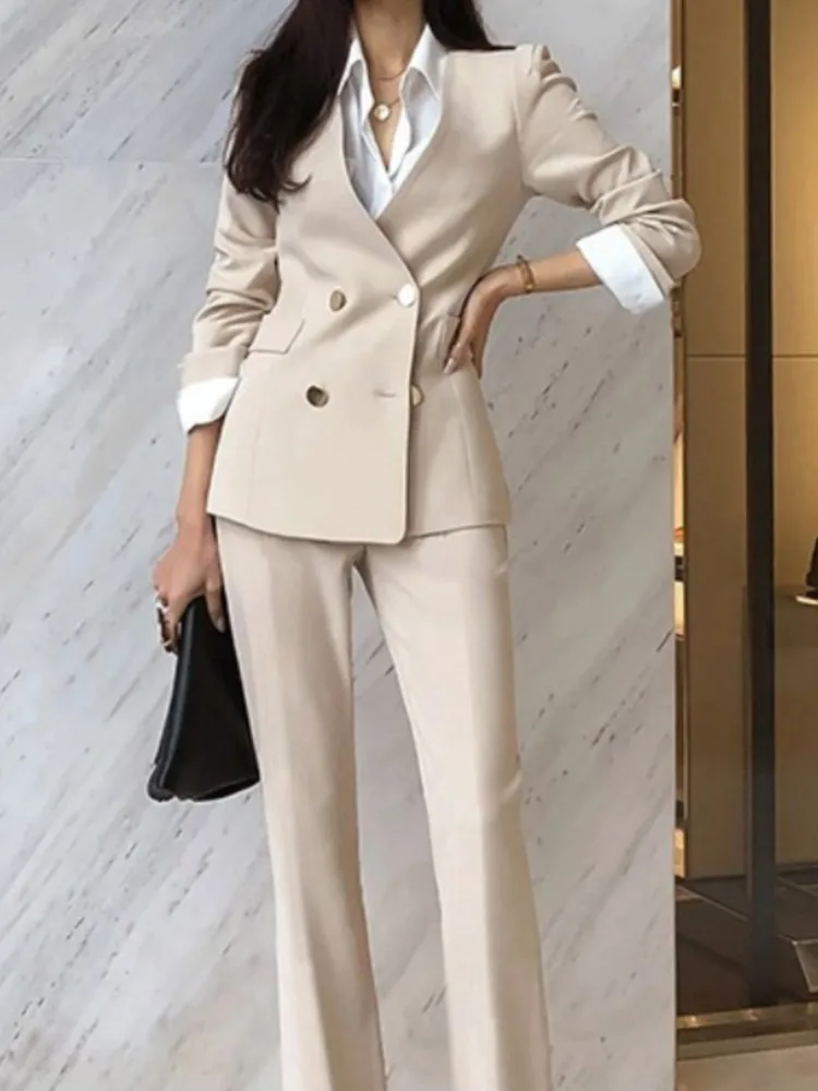 Spring And Autumn Women's Office Suit V-Neck Green Two-Piece Sets Female Blazer Girly Elegant Temperament Pantsuit Setup Ladies