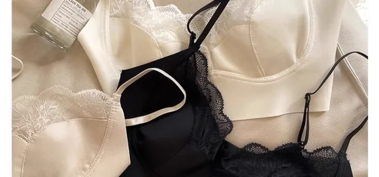 Sujetador sexy de encaje tipo conejita para mujer, sin costuras, con espalda hermosa, sin tirantes, que reduce el tamaño del ...