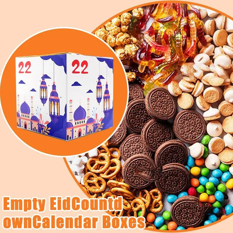 Calendarios de Adviento Ramadans para niños, caja de cuenta atrás Eid, calendario Ramadans de 30 días, juego de bloques de calendario Ramadans, cajas de dulces Eid para