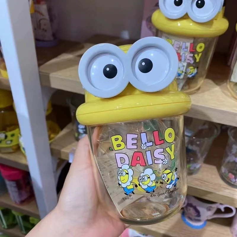 Miniso 590ml Daisy Minions Collection Plastic Bottle With Straw Fancy Minion Series Straw Dudu Cup Surprise Gifts For Kids Girls