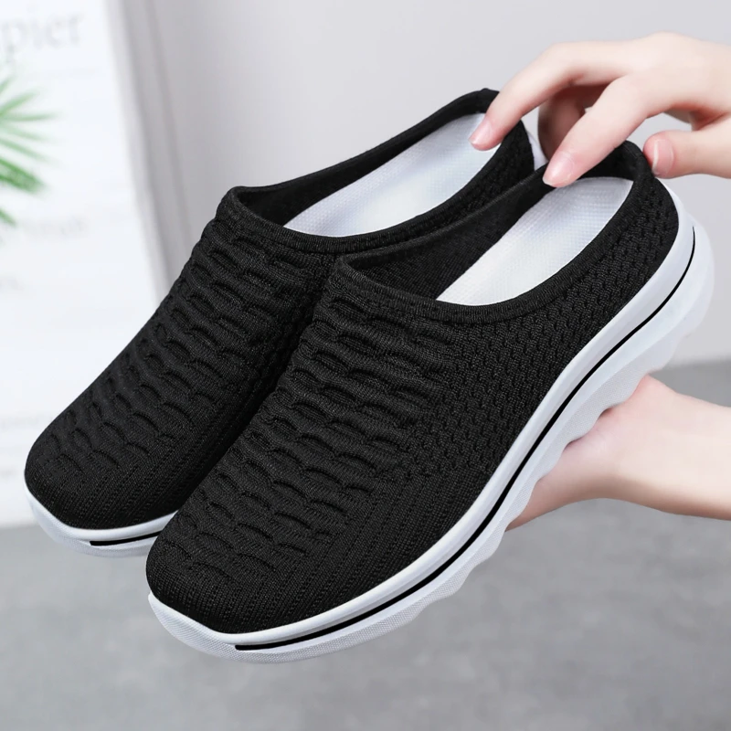 Half drag women's shoes summer soft sole comfortable one foot casual shoes versatile breathable single shoe view 3