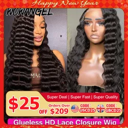 250% Loose Deep Wigs Glueless Wig Invisible 5x5 HD Lace Closure Wig 30 inch Melt Skins Human Hair Wigs Ready to Go Wig For Woman