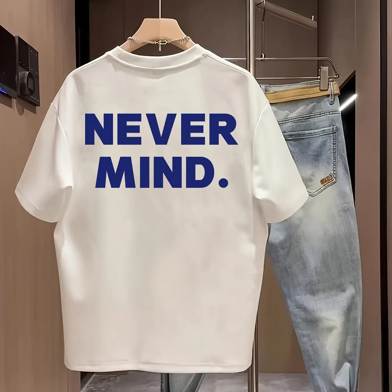 أبدا العقل بسيط إلكتروني طباعة قصيرة الأكمام القطن تي شيرت الرجال والنساء عارضة مريحة أعلى الصيف زوجين تنوعا المحملة #3