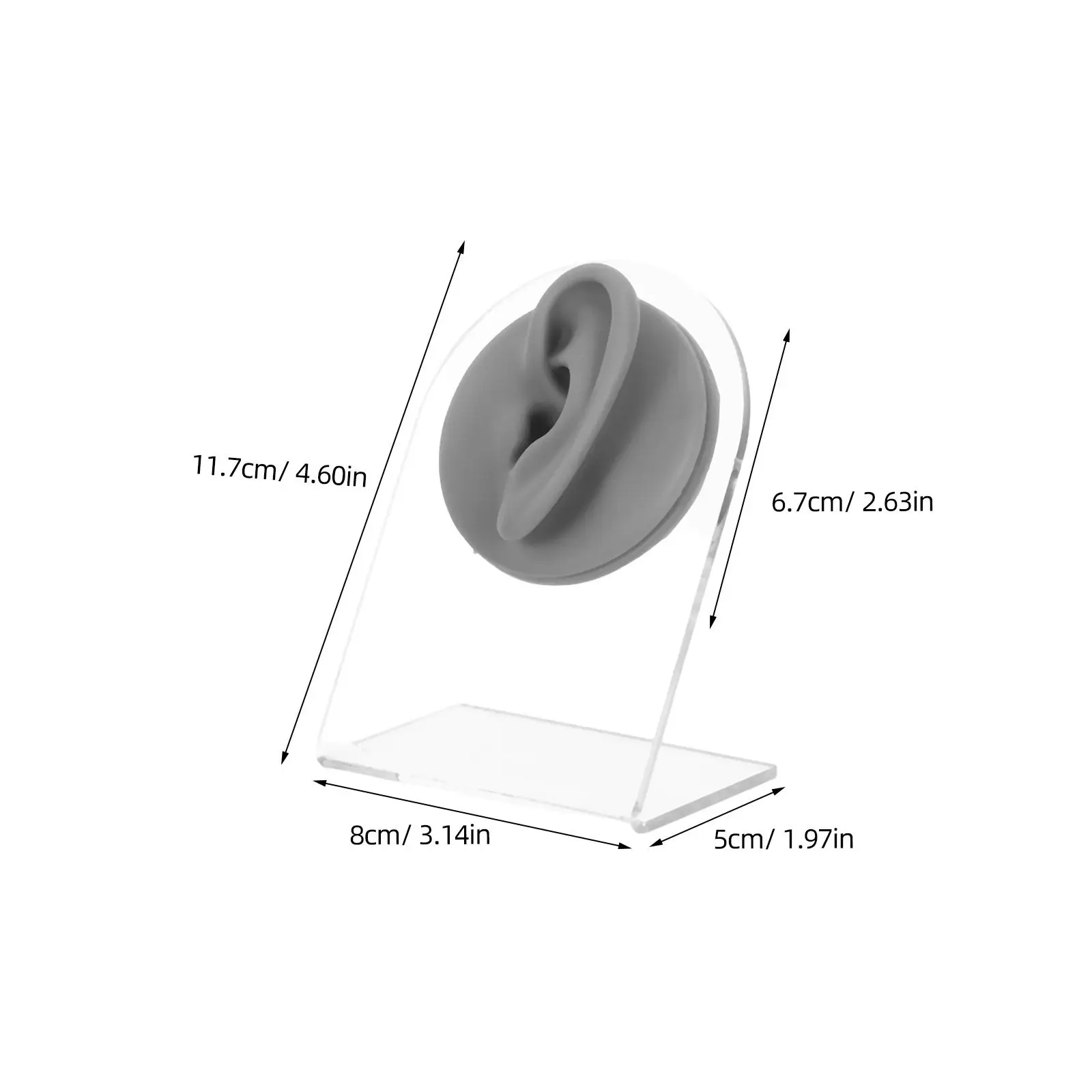 1Set Flexible Silicone Fake Left Right Ear Mannequin Realistic Piercing Practice Jewelry Display Acupuncture Training Tool