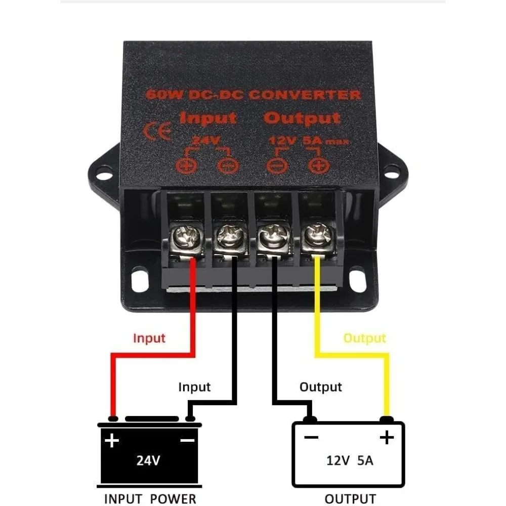 DC/DC Voltage Regulator Buck Converter 24V to 12V 5A 60W Step Down Power Converter Module For Golf Cart Club Car Car Audio Motor