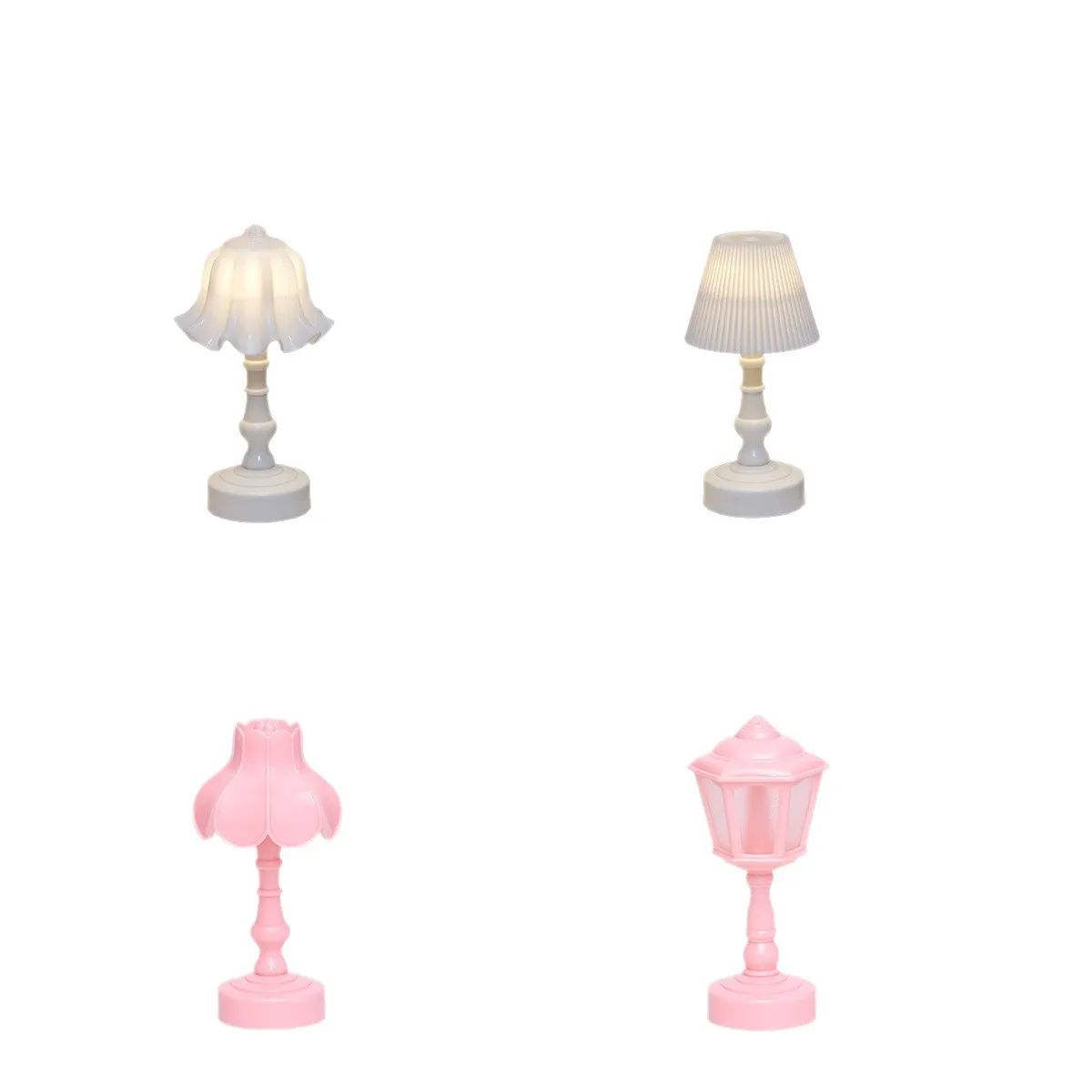 Escritorio noche dormitorio comedor luz nocturna táctil decoración moderna simple lámpara de mesa LED flor geométrica botón batería