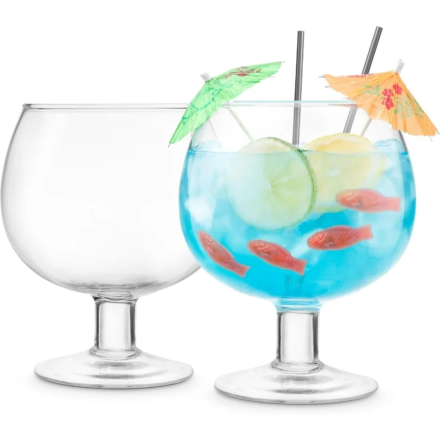 

Стакан Fishbowl, набор из 2 предметов — очень большие новые коктейльные чашки для крупных размеров Маргарита, Дайquiris, яркой вечеринки, свадьбы, подарков