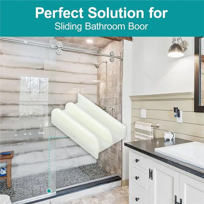 A84X-M6219 Sliding Shower Door Bottom Guide For Sliding Shower Door (Top Hung) Shower Door Guide 1/2 In Channels 4 Pack