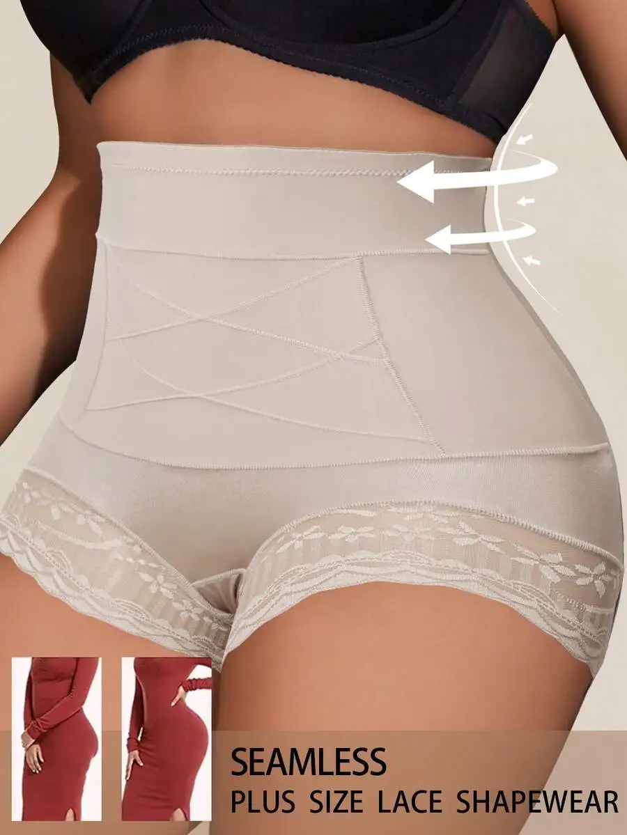 

Seamless High Waist Lace Shapewear Panties Plus Size Tummy Control Butt Lifting Slimming Underwear