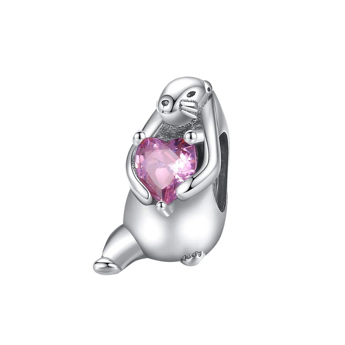 925 Sterling Silver Pendant Animal Hug Heart-Shaped Series Beads Compatible with Original Bracelet Necklace DIY Jewelry Gift