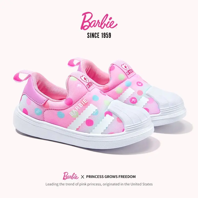 Kids Barbie Shoes Girls Tennis Shoes Kawaii Barbie Sport Shoes Children Casual Sneakers Anime Girls Basket Shoes Size 27-34