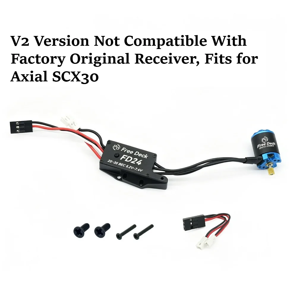 RC Crawler Outrunner Motor ESC Electronic Combo custom size FD24 V2 Bluetooth Programmable for Axial SCX30 1/30 Scale Accessory