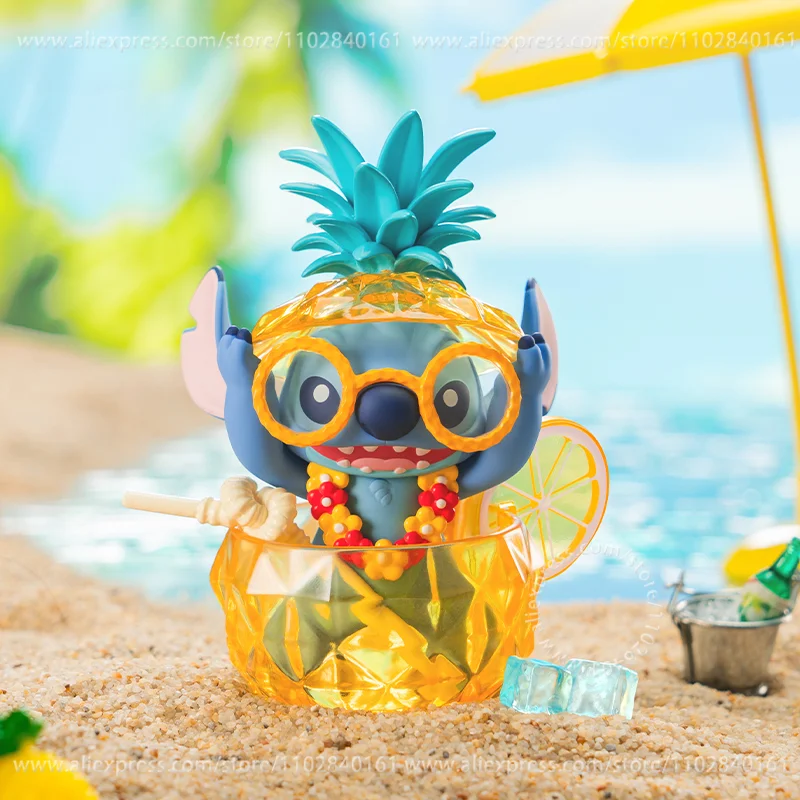 MINISO Blind Box Disney Stitch Summer Carnival Series Kawaii Toy Surrounding Model Cute Decoration Birthday Gift for Children