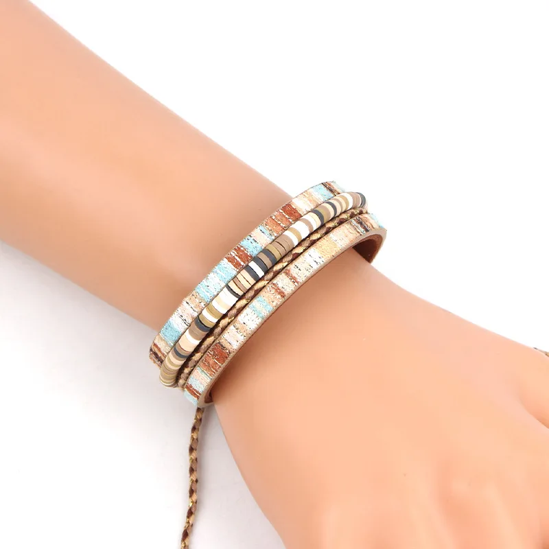 

Hot Selling Bohemian Leather Rope Bracelet for Women Retro Handmade PU Adjustable Couple Bracelet Jewelry Accessories