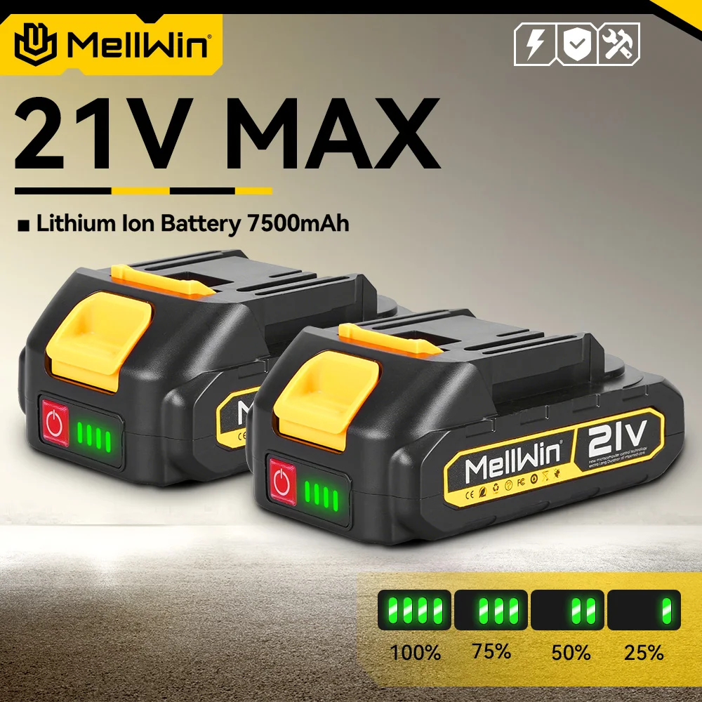 MELLWIN 7500 mAh Lithium-Ionen-Akku, passend für Akku-Schraubenschlüssel/Schraubendreher, wiederaufladbarer Akku für Makita 18 V Akku-Stifte-Werkzeug