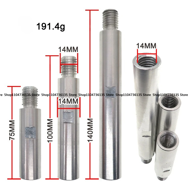 Polishing machine lengthened connecting rod M14 extension rod, angle grinder conversion connecting
