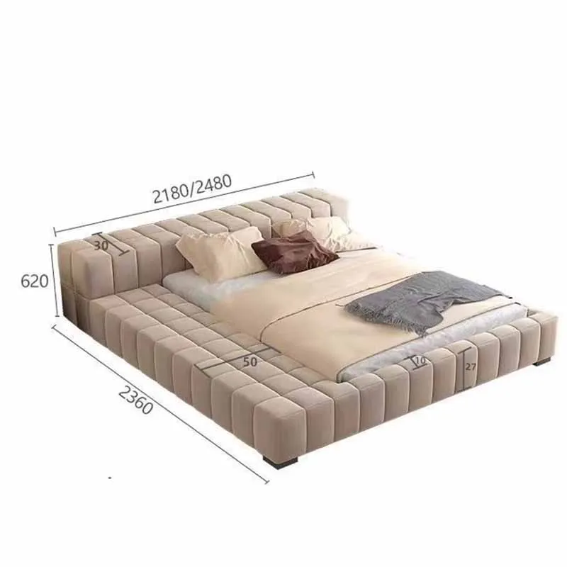 Luxury Bedroom Bed Double Modern Unique King Size Bed Frame Multifunctional Cama De Lujo Para Dormitorio Home Decoration