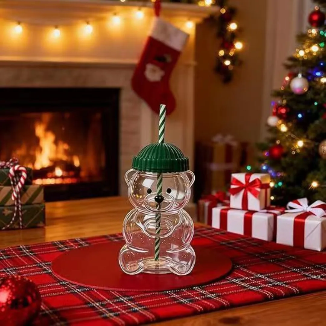 2025 جديد 500 مللي كوب الدب الزجاجي الإبداعي لطيف الكرتون القهوة عصير كوب ماء هدية عظيمة للأصدقاء الأسرة