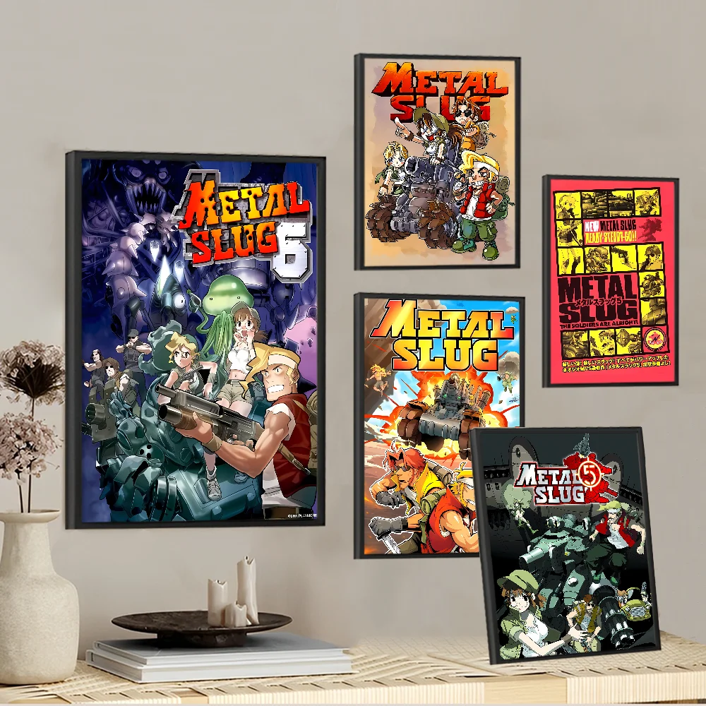 Game Metal Slug Self-adhesive Art Poster Retro Kraft Paper Sticker DIY Room Bar Cafe Stickers Wall Painting