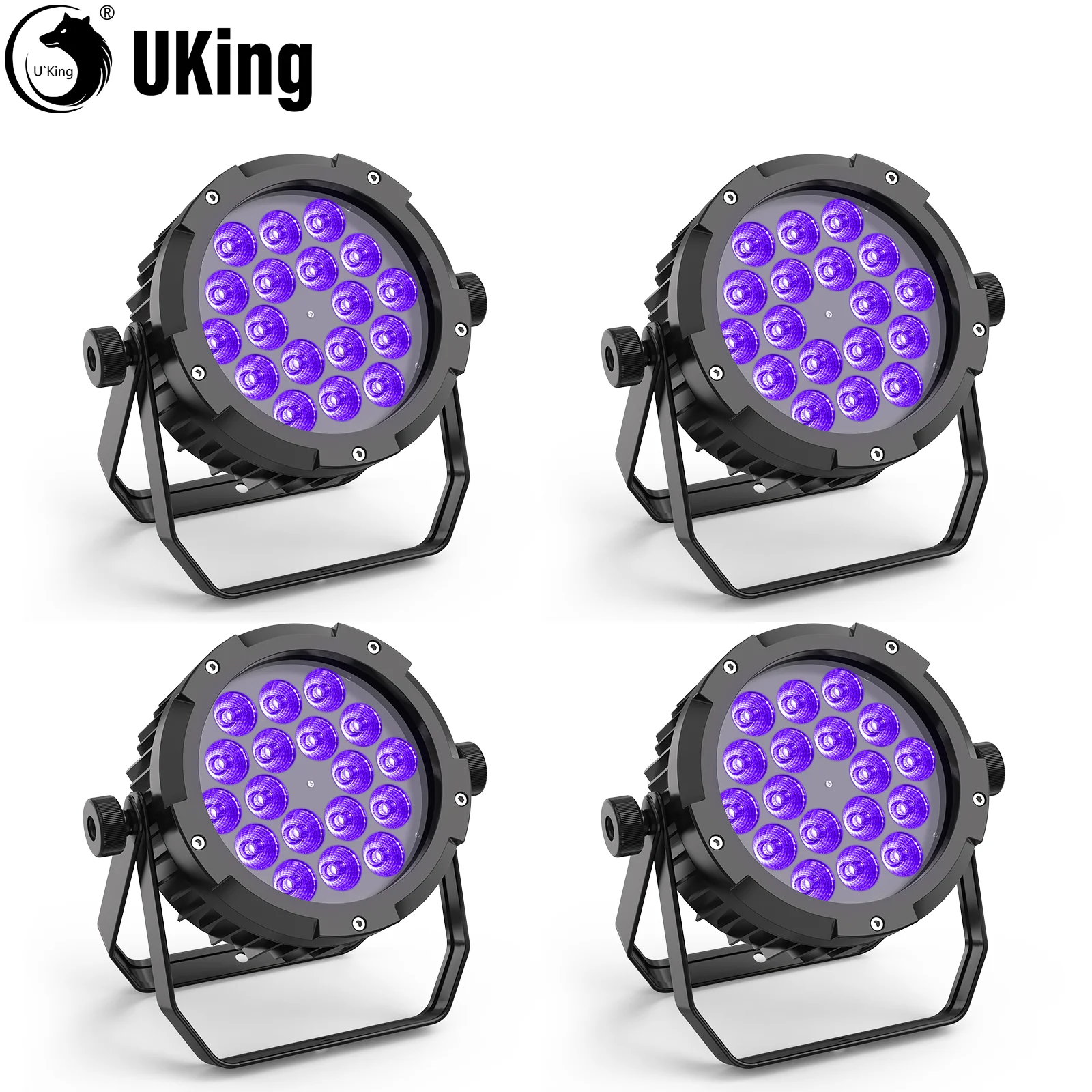 U'King 4Pcs/Set 150W Waterproof Par Light 18X10W RGBWA+UV LED Stage Light DJ Light For Disco Dance Wedding Party Bar Performance