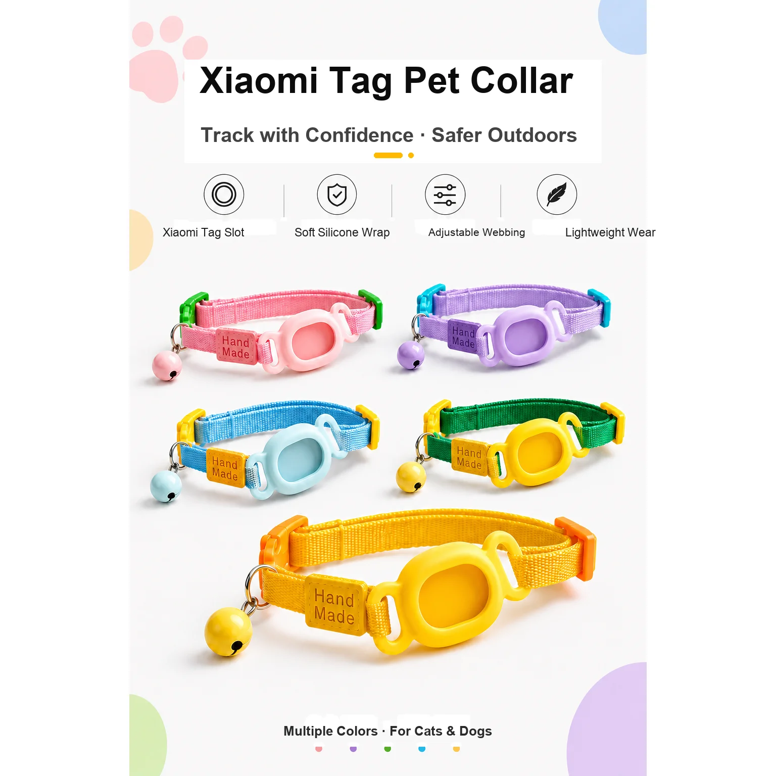 Suitable for XiaomiTag Pet Collars, Silicone Protective Cases for Cats, Xiaomi Trackers, Pet-Specific Anti-Loss Devices