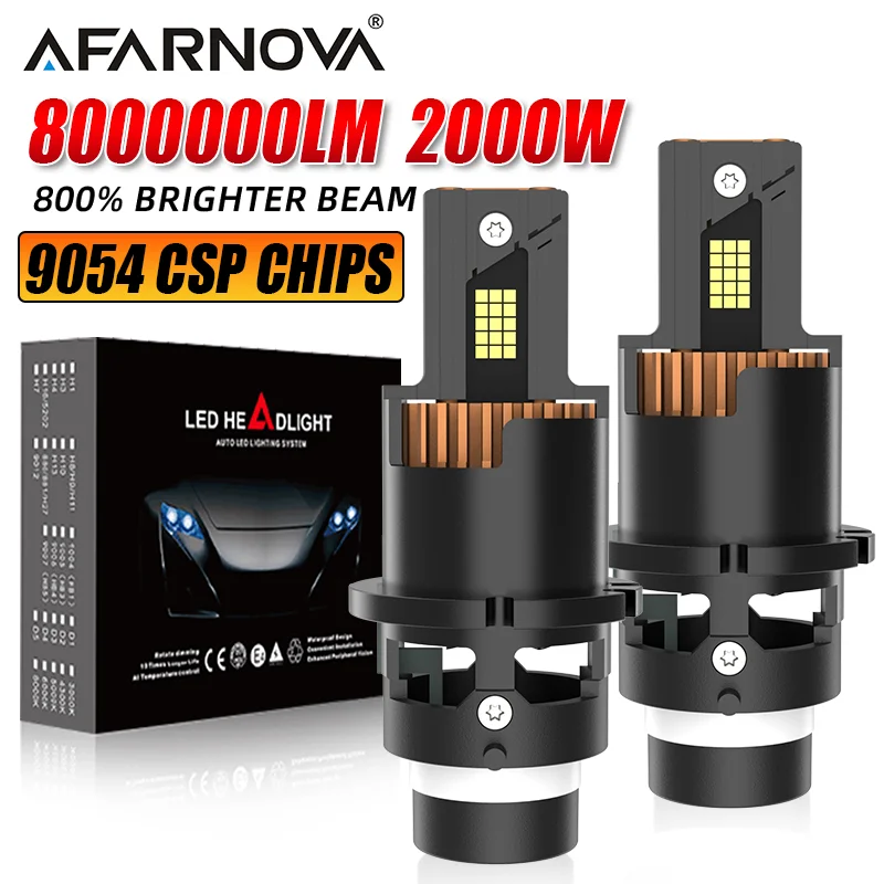 

2300 Вт Высокая мощность D2S D4S D2R D4R Светодиодные фары Лампы HID D1S D3S D1R D3R 1:1 Авто Turbo LED Canbus 2 Медная трубка 30 шт. Чип CSP