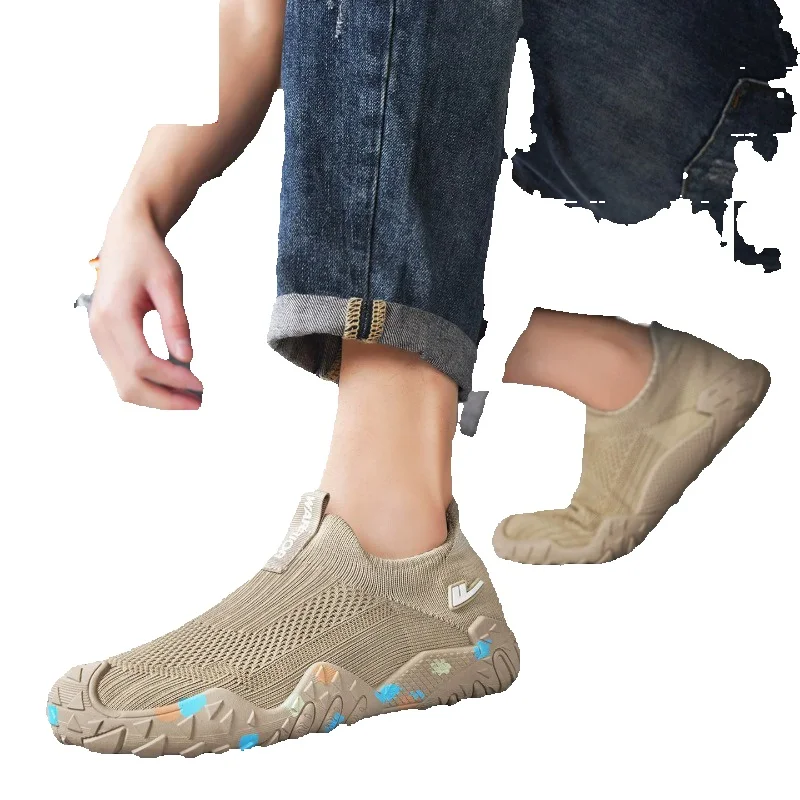 Huili Men's Shoes 2026 Summer New Slip-On Men's Shoes Mesh Breathable Lightweight Soft Sole Sports Casual Shoes M_vogvips.com