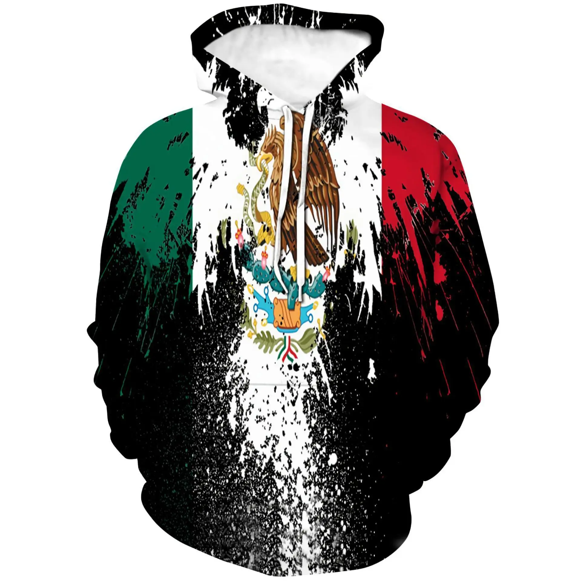 بدلة رياضية ثلاثية الأبعاد للرجال والنساء ، هوديس نيو مكسيكو ، شخصية ، العلم المكسيكي ، في جميع أنحاء ، حجم كبير