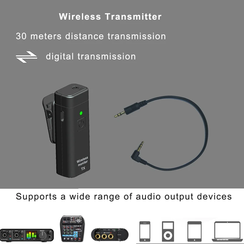 A15R -UHF Wireless In-Ear Monitor System Professional Digital Sound Stage Broadcast Sound Card Outdoor Transmitter Receiver