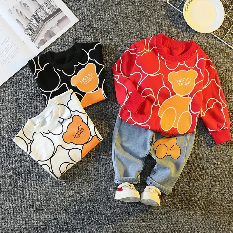 Baby Boy Fall Clothes 9 to 12 Months New Childrens Cartoon Long Sleeve T-shirts Tops and Pants Outfits Toddler Boys Clothing Set