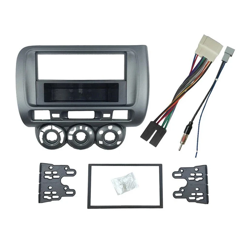 Car Radio Fascia Component For Honda Fit Jazz City LHD One Din Dvd Stereo Cd Panel Mount Installation Trim Kit Frame Bezel