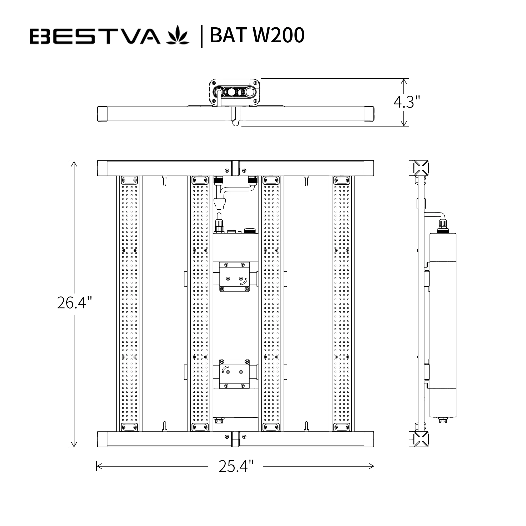 BESTVA 200W LED luz de cultivo tira de espectro completo temporizador Control de aplicación para sistema hidropónico de plantas de interior comercial