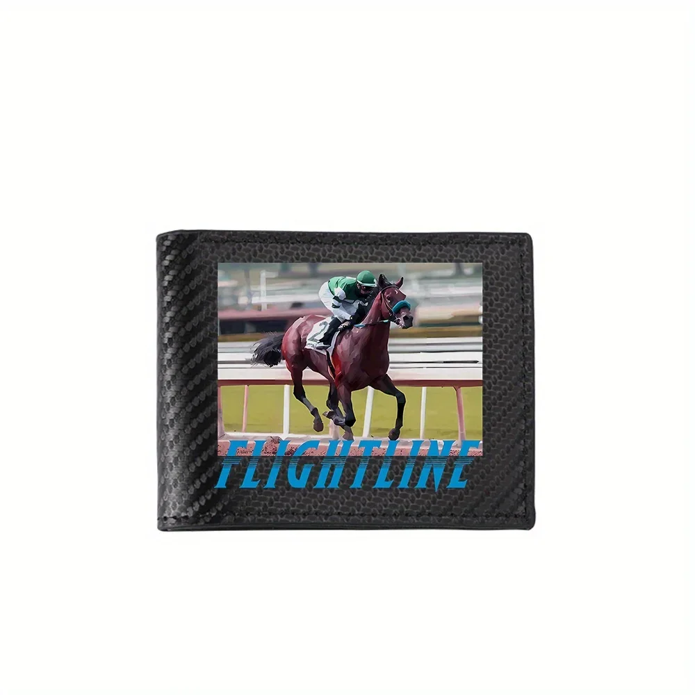 Horse rider racing on track Men's Wallets Simple Business Modern Stylish Printing Design Gifts For Father Boyfriend Christmas Lo