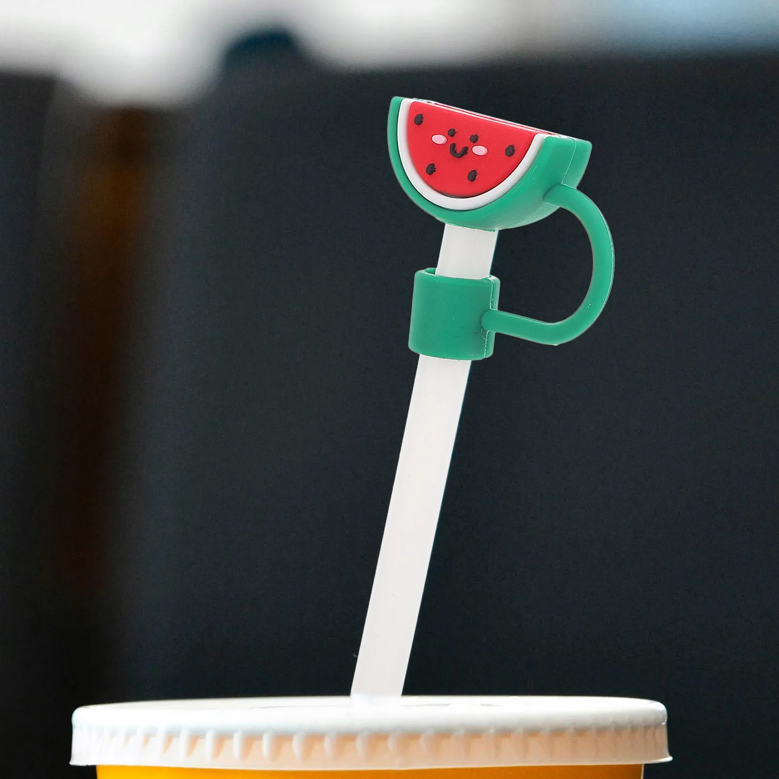 

8Pcs Cute Fruit Silicone Straw Cover Caps Reusable Fit 10Mm Drinking Straws Office Party Travel Home Funny Straw Covers