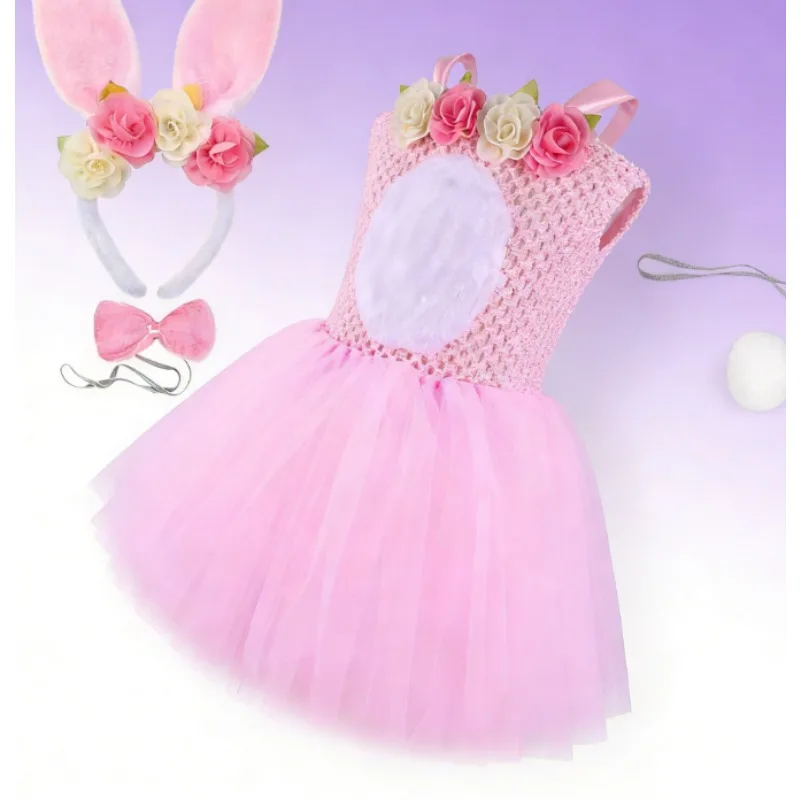 

Kids Easter Dress Girls Tulle Tutu Dress Dress European Style Flared Hem Dress for Kids