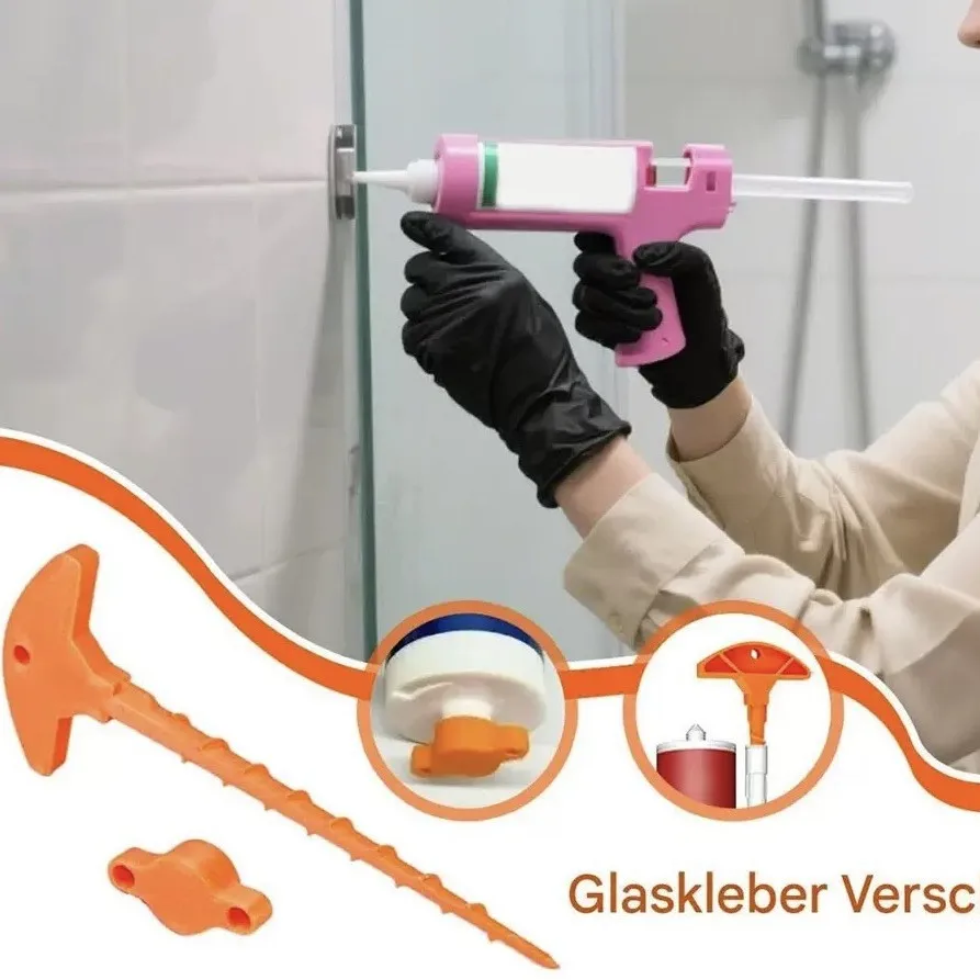 2PCS Sealant Nozzle Cleaner Cap Prevents Drying for Glass Caulk Tubes Standard Size DIY Tool image 2