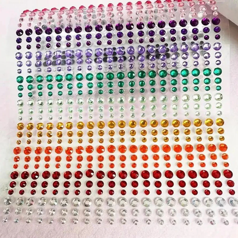 Makeup Diamond Stickers Colorful Sparkling 3D Jewelry Pearls Self-adhesive Eye Face Gem Crystal Rhinestone for Music Festival