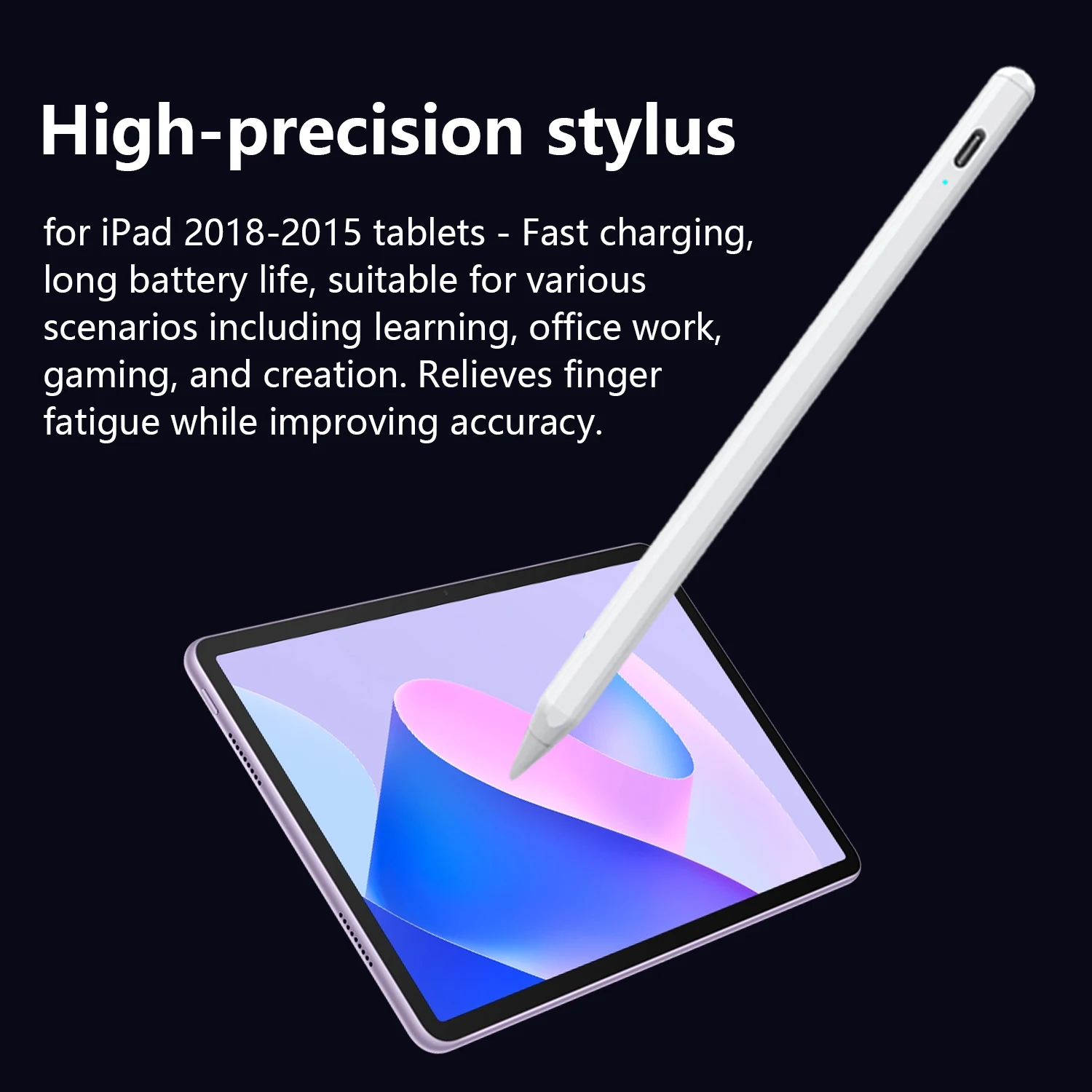 Stylus Pen for iPad 2018-2026, Palm Rejection, Magnetic Side, Fast Charging Long Battery Life Pro/Air/Mini/10th Gen
