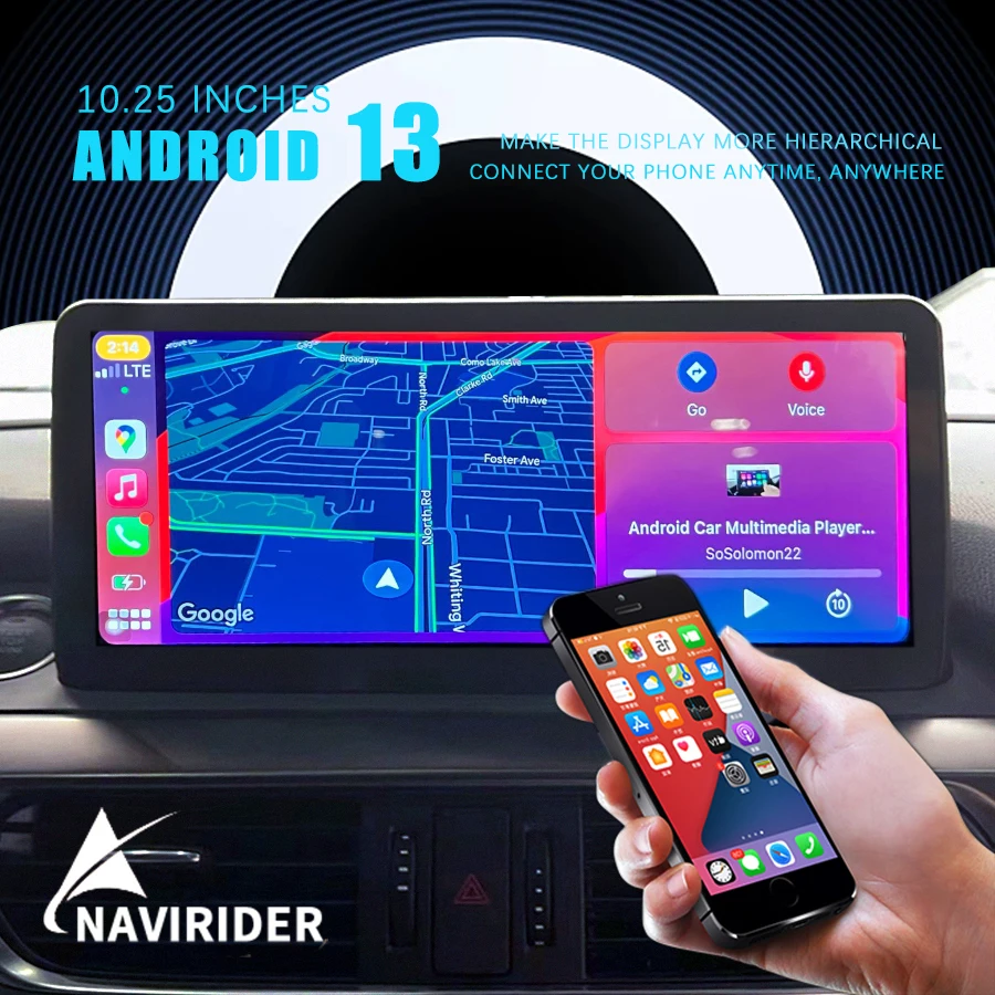 

NaviRider 10,25 ''Qled экран Android 13 Автомобильный GPS видеоплеер для Mazda 6 Atenza 2016-2019 поддержка WiFi Bluetooth подключение 256 ГБ