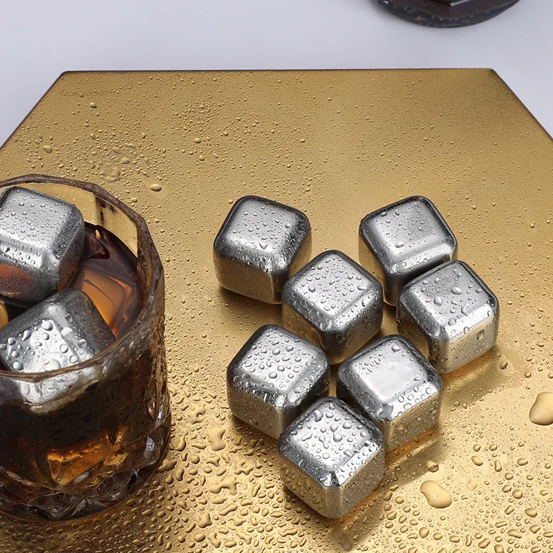 Stainless Steel Ice Cubes Beer Red Wine Coolers Reusable Chilling Stones Vodka Whiskey Holders Keep Drinks Cold Party Bar Tools