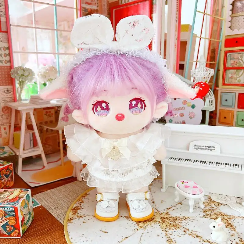 Одежда для куклы со звездами 20 см, белая Фея кружевная юбка, наряд, милые плюшевые куклы, одежда, аксессуары для кукол, куклы EXO idol, поклонники, игрушка в подарок