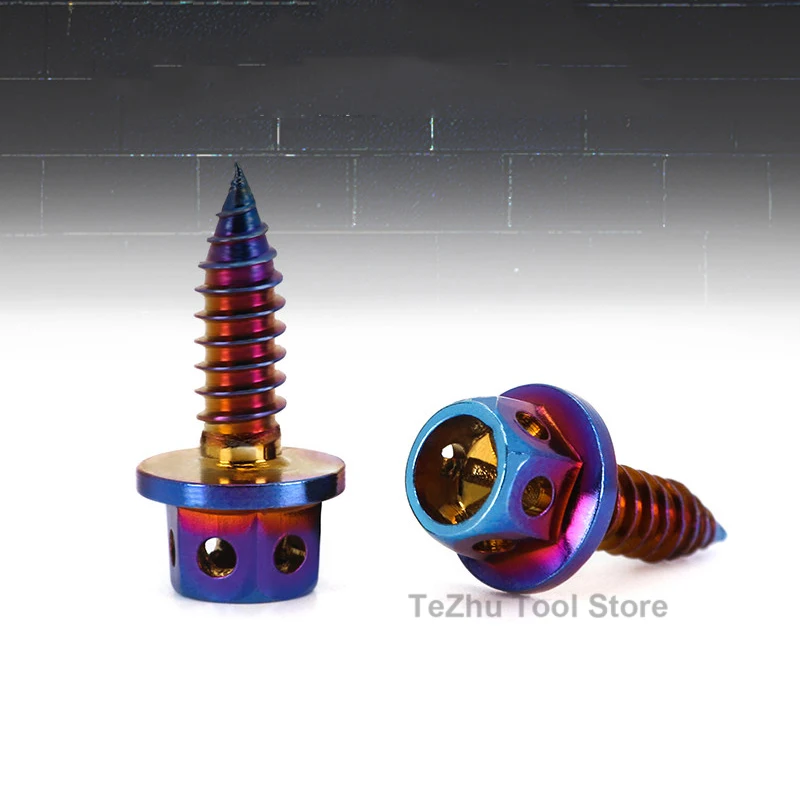 M4 M5 Hollow Out Hexagonal Flange Screws 304 Stainless Steel Motorcycle Modification Self Tapping Screws