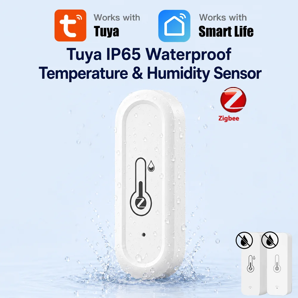 Smart Zigbee 3.0 Temperature Humidity Sensor Smart Thermometer Hygrometer Real-Time APP Remote Alarm for Tuya 2MQTT Alexa Google