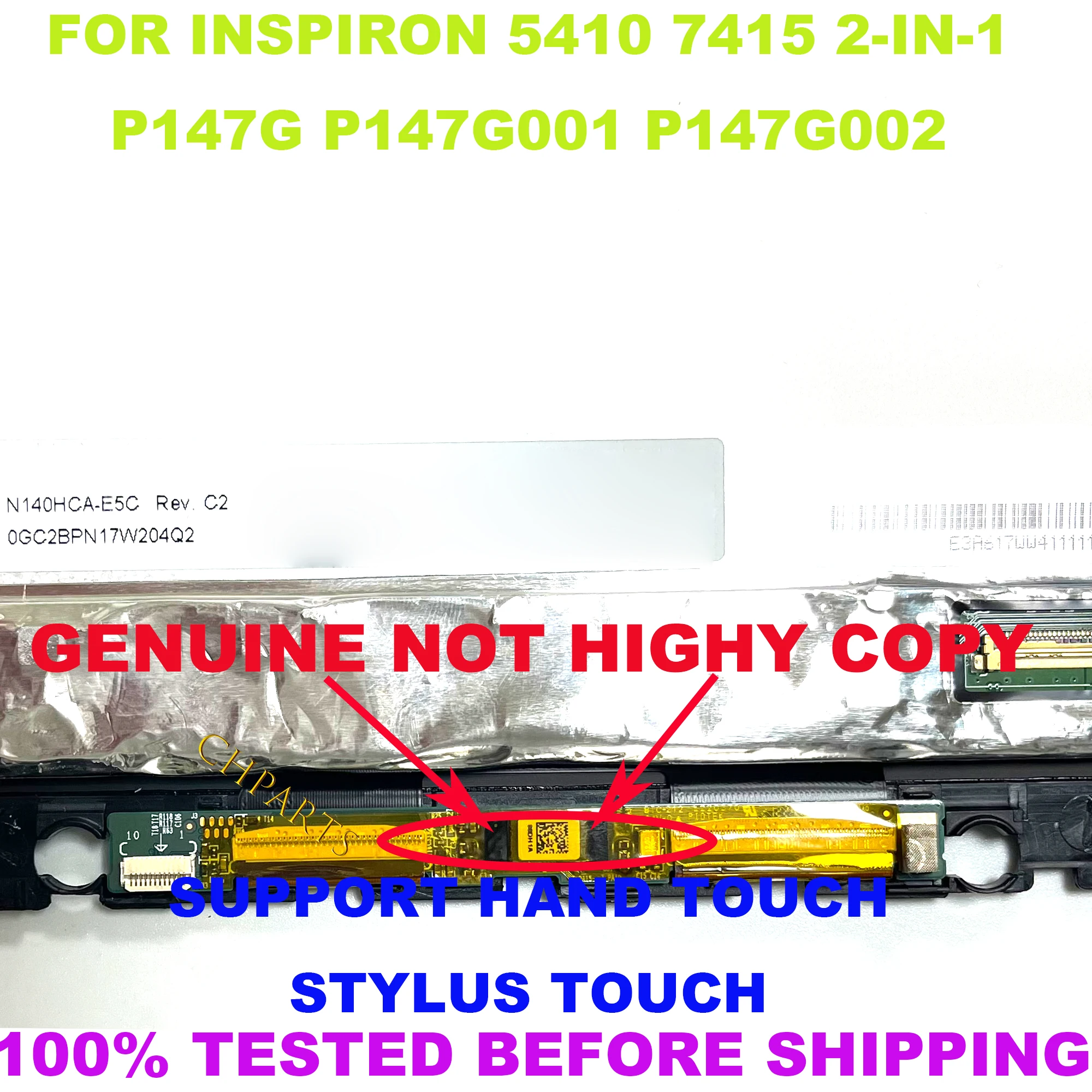 Imagem -03 - Lcd Touch Screen Substituição Assembly Painel de Exibição Moldura Dell Inspiron 5410 7415 em P147g P147g001 P147g002